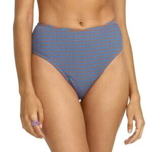 Billabong Women's Summer High Stripe Maui Bikini Bottoms Blue/Brown Size L